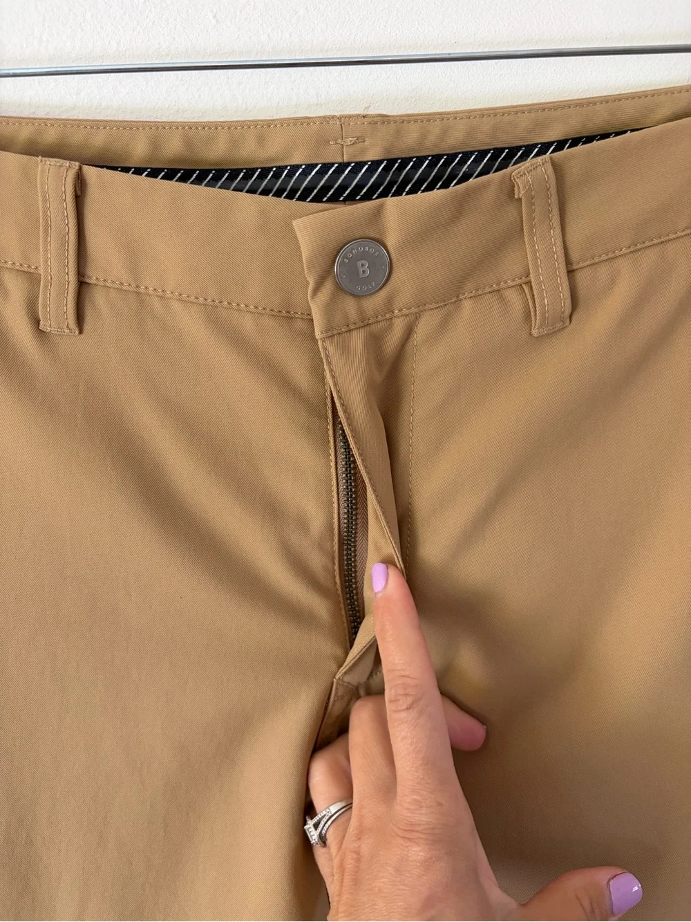 Bonobos Highland Tour Flat Front Tapered Golf Pants In‎ Khaki Size W32xL30